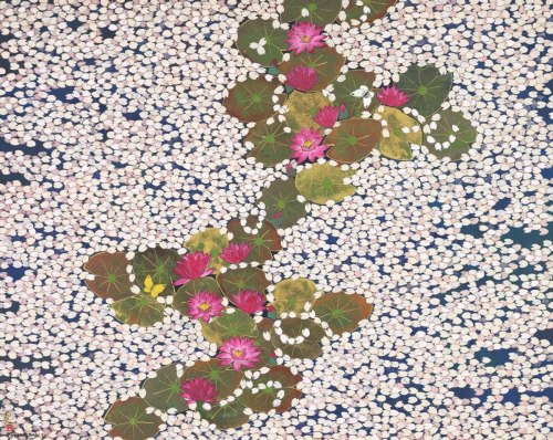 arsvitaest:Reiji Hiramatsu, Cherry Trees and Water Lilies, 2011Musée de Impressionnismes Giverny, Fr