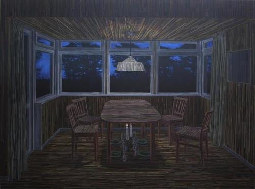 huariqueje: Guests In the Afterglow  -   Thomas Broomé , 2012Swedish,b.1971- Acrylic on canvas, 90x1