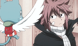 angrycucco:   「 Fairy Tail 」 ✧ Natsu Dragneel + Long Hair Bonus Gif ;w; 