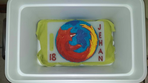 My Firefox 18th Birthday cake!Put together by me and my parents.Yes, I am a gigantic nerd, what are 