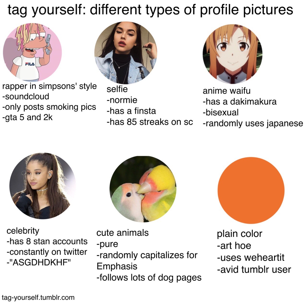 Meme yourself. Тэг йорселф. Тег ерселф. Tag yourself Мем. Tag yourself типы личности.