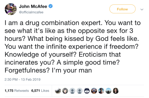 dopemann-hunter: gorps: gorps: gorps: powerarmor: this guy created mcafee antivirus and then went co