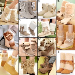 ideservenewshoesblog:  Bowtie Faux Fur Slip-On Booties - Tidebuy - Beige