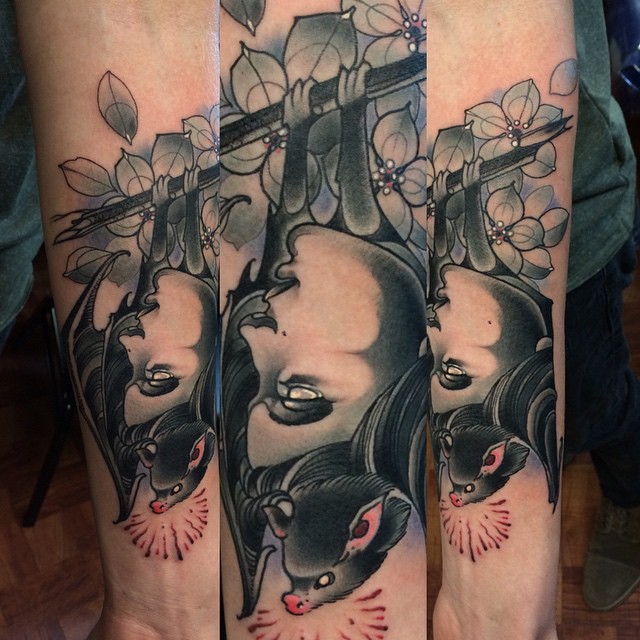 aaronriddle666:  Thanks buddy!  Glad you got this piece. Vampire bat lady #highnoontattoo