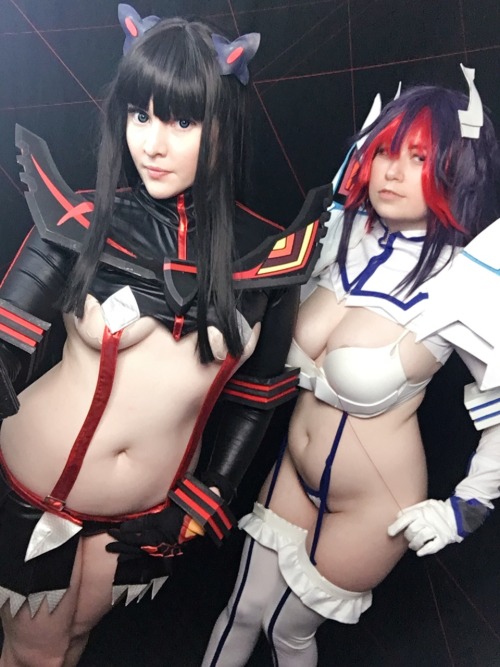 nsfwfoxydenofficial:Played around in switched Junketsu and Senketsu w/ @usatame hope you all enjoy these slightly lewd photos! We hope to improve our outfits and do a more legit switched Kamui duo In the near future.💙💙💙 yummies ;9