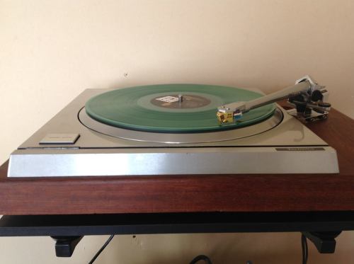 Oracle SME 300 series tone arm on a wood plinth matched with a Technics SP-10 MKII turn table. via Parmenter Sound