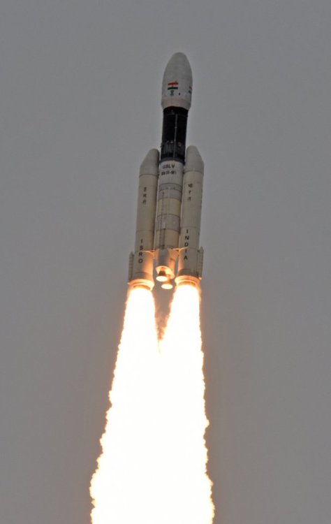 India’s Chandrayaan-2 mission launches on a GSLV Mk III vehicle from the Second Launch Pad at the Sa