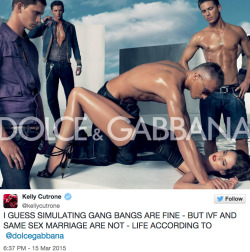 huffingtonpost:  ‘Gang Rape’ Dolce &amp; Gabbana Advert Brings Yet More Controversy For Brand After &lsquo;Synthetic’ IVF CommentsAnother day, another controversy surrounding Dolce &amp; Gabbana.In the same week that designers Stefano Gabbana and