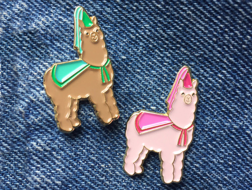 I have a new item up on my etsy that I’m very excited about and that is my princess alpaca enamel pi