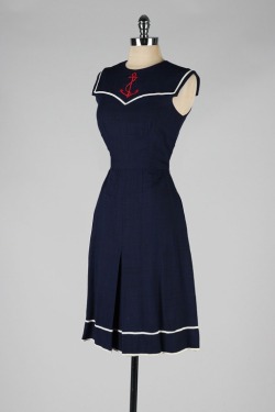 ephemeral-elegance:  Sailor Dress, ca. 1960s Oscar de la Renta via 1stdibs 