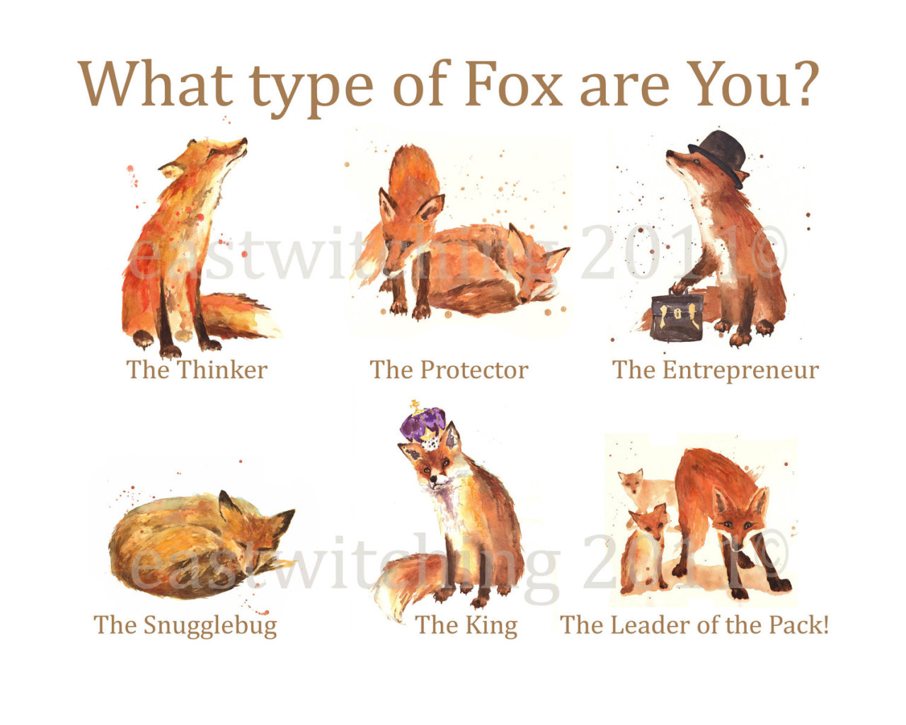 canvaspaintings:Watercolor Foxes Print, fox, coworker gift by eastwitching (25.00