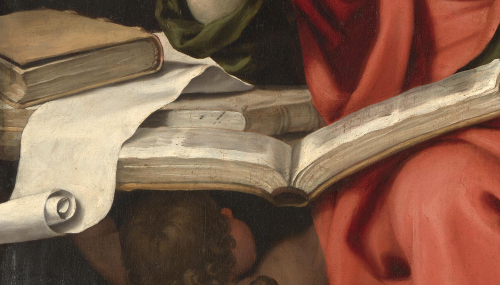 Domenichino - St. John the Evangelist (c. 1621). Detail.