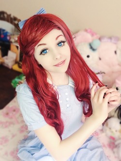 eikkibunny:  Tried on my Ariel wig! I can’t