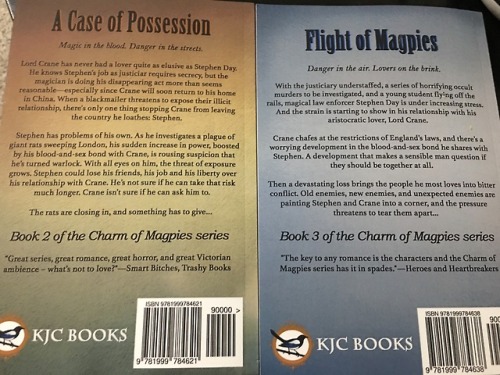 Books two and three of A Charm of Magpies & book one of Whyborne & Griffin.