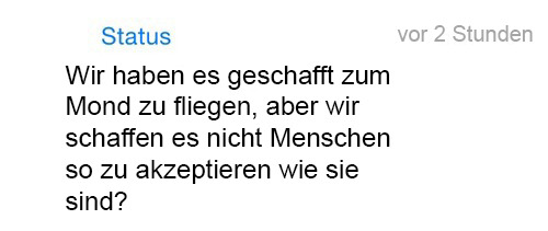 whatsapp-status:  Wir haben es geschafft zum Mond zu fliegen, aber wir schaffen es