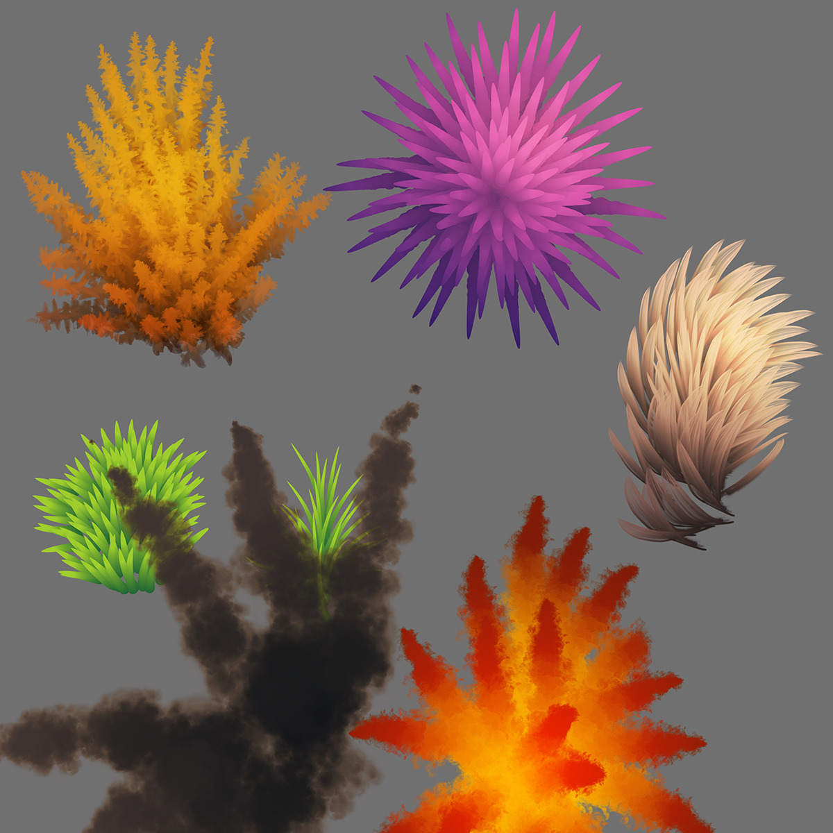 littlecoffeemonsters:
“ pwnypony:
“ makkon:
“ Watched this awesome tutorial on painting quick and easy grass.
I can apply it to other things like TREES, SPIKEY THINGS, FUR, FEATHERS, EXPLOSIONS
THIS CHANGES EVERYTHING
”
………..
omg that lighter color...