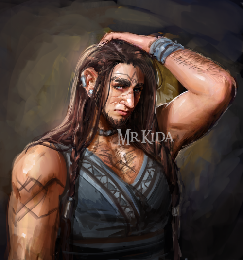 tamloid: mrkida-art: Sketchy painting featuring Dís, the exiled princess of Durin’s Fol