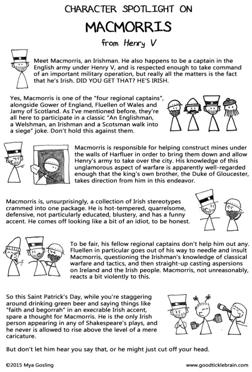 goodticklebrain:It’s St. Patrick’s Day! Let’s get to know Shakespeare’s only Irish character a littl