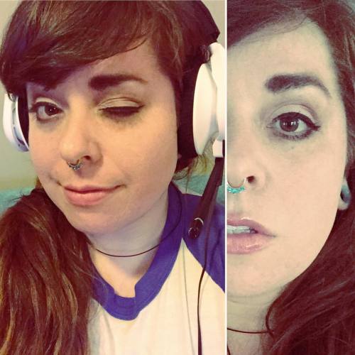 A simple but good makeup day. #makeup #gaming #girlswithpiercings #septumpiercing #septum