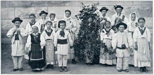 Old photos of Zeleni Jurij (Green Gorge) custom from Slovenia.By rows: 1908, 1938, 1936.