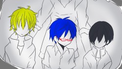 thederpiestnyan:  Free! as Kagerou Project Source:http://www.pixiv.net/member_illust.php?mode=medium&amp;illust_id=37480829