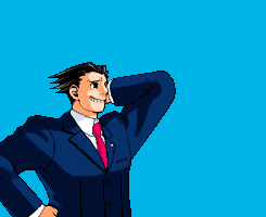 aceattorneysource:Phoenix Wright in 1x01: The First Turnabout / Hajimete no Gyakuten (  はじめての逆転)