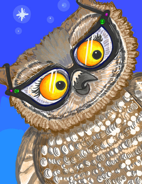 More of an owl I drew for a children’s book I may never finish. I think she turned out swell t