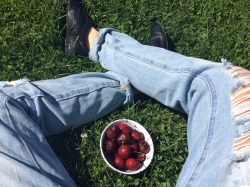 cloudy-kiddo:  Eating cherry and reading 🍒👓 