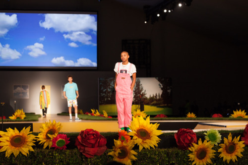 TYLER, THE CREATOR EXPLAINS HIS FIRST EVER RUNWAY SHOW. PHOTOS BY MICHAEL ANTHONY HERNANDEZ. 
