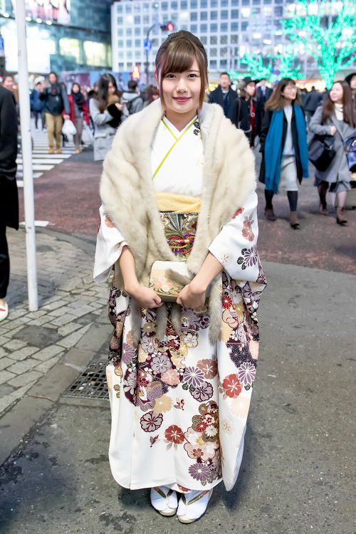 tokyo-fashion:50+ more photos of pretty Japanese Coming Of Age Day 2017 kimono on the streets of Shi