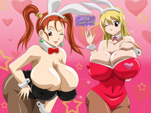 greengiant2012:  Last bunny month pic of jessica from dragonquest x lucy from fairy tail enjoy :)  I love jessica~ <3