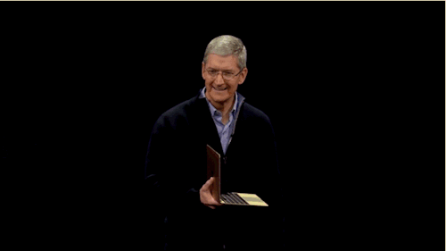 theverge:  Look at how gleeful Tim Cook is about the new MacBook. JUST LOOK.
