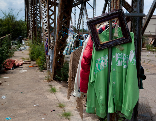 madhouseimages:This is Curtis. This is where Curtis lives, Bankhead Avenue abandoned bridge, Atlan