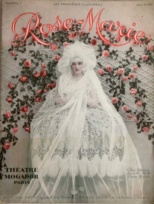 vintagebrides: Program for the musical comedy “Rose-Marie” at the Theatre Mogador in Par