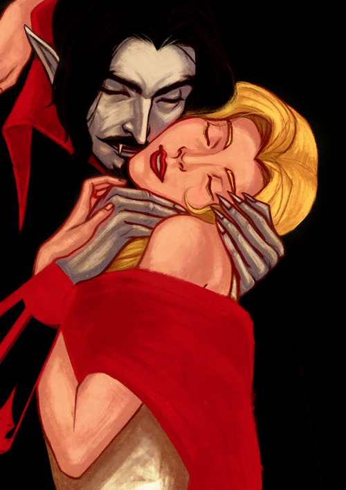 shahs1221:  Dracula and Lisa TepesA rendition of Klimt’s ‘The Kiss’. These two are killing me.You can get this as prints here.