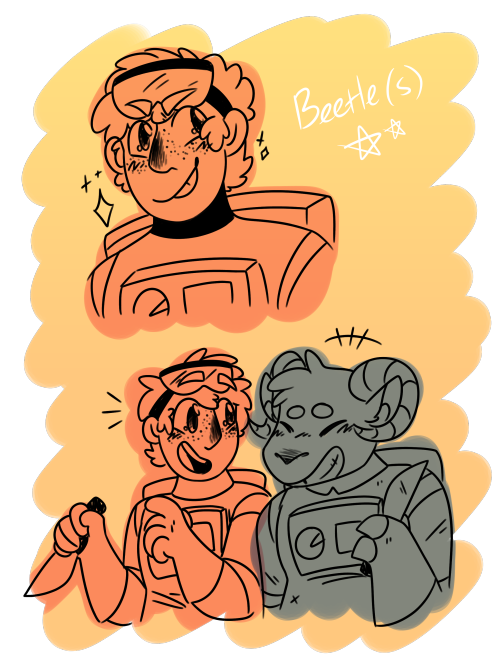 metathemeta-art: Just beetles hanging out!! ft my Beetle and @trainsonskates‘s Beetle, who just so h
