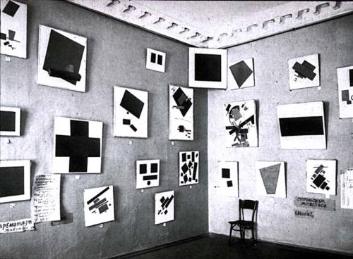 Installation at &ldquo;0.10. The Last Futurist Exhibition&rdquo;, Petrograd, December 1915Kazimir Ma