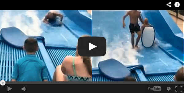 Cuando tu padre se hace el moderno y se lanza a surfear en una piscina de olas, y