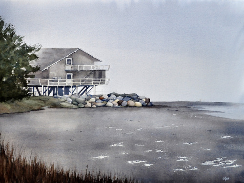 KGY in the Morning, 22 x 28 in, Watercolor.A little background on the KGY building: KGY Radio, one o