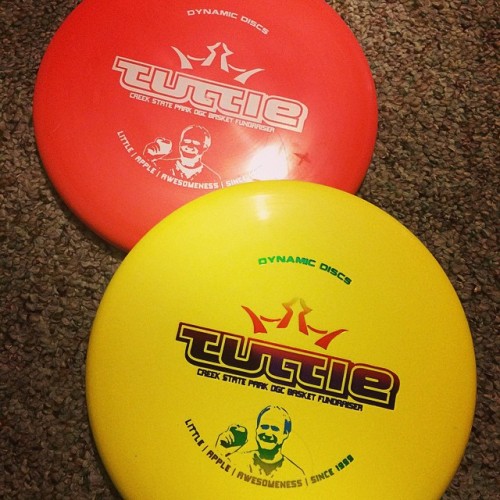 Special stamp soft Warden fundraiser discs for improvements on a local course. One for my dad and on