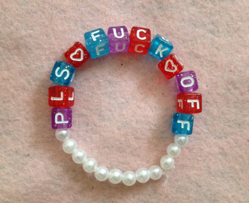 pls fuck off bracelet! buy here: etsy.com/shop/RadicalGirls