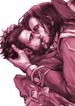 yaoi4nerds:  yy6244:  히익 그브x트펰ㅋㅋㅋㅋ 제가그린거아님 ㅇㅇㅇ  Graves x Twisted Fate from League of Legends