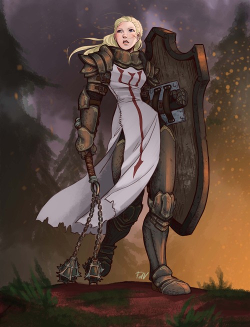 dererumvita-art: Female Crusader from “Diablo 3″ done for a friend. Soon I’ll