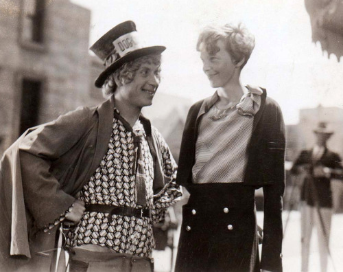 elvisomar:Harpo Marx is obviously impressed by Amelia Earhart. I know I would be.