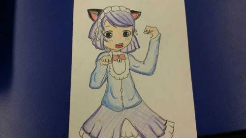 Doing some drawing at school (Cyan from show by rock)