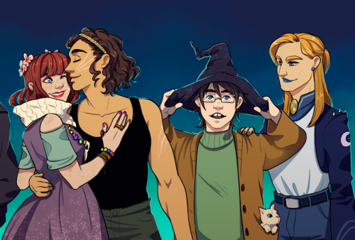 boaillustration:Happy one year anniversary, Urban Magic Yogs AU!Thanks for a year full of ideas and 