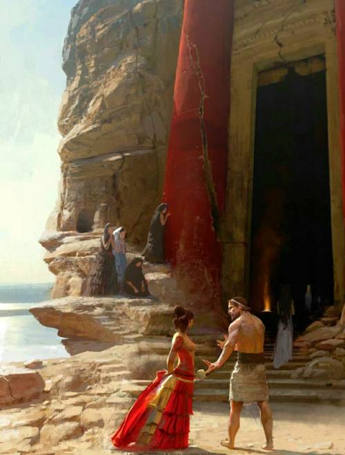 Theseus and Ariadne, Entrance of the minoan Labyrinth by José Daniel Cabrera Peña