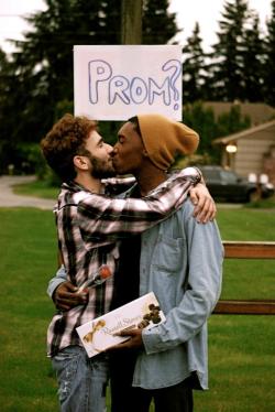 s-fit-c:  what would piss off the nay sayers more, the fact that their gay or interracial?  They don&rsquo;t really look like a prom couple, but I like the sentiment.
