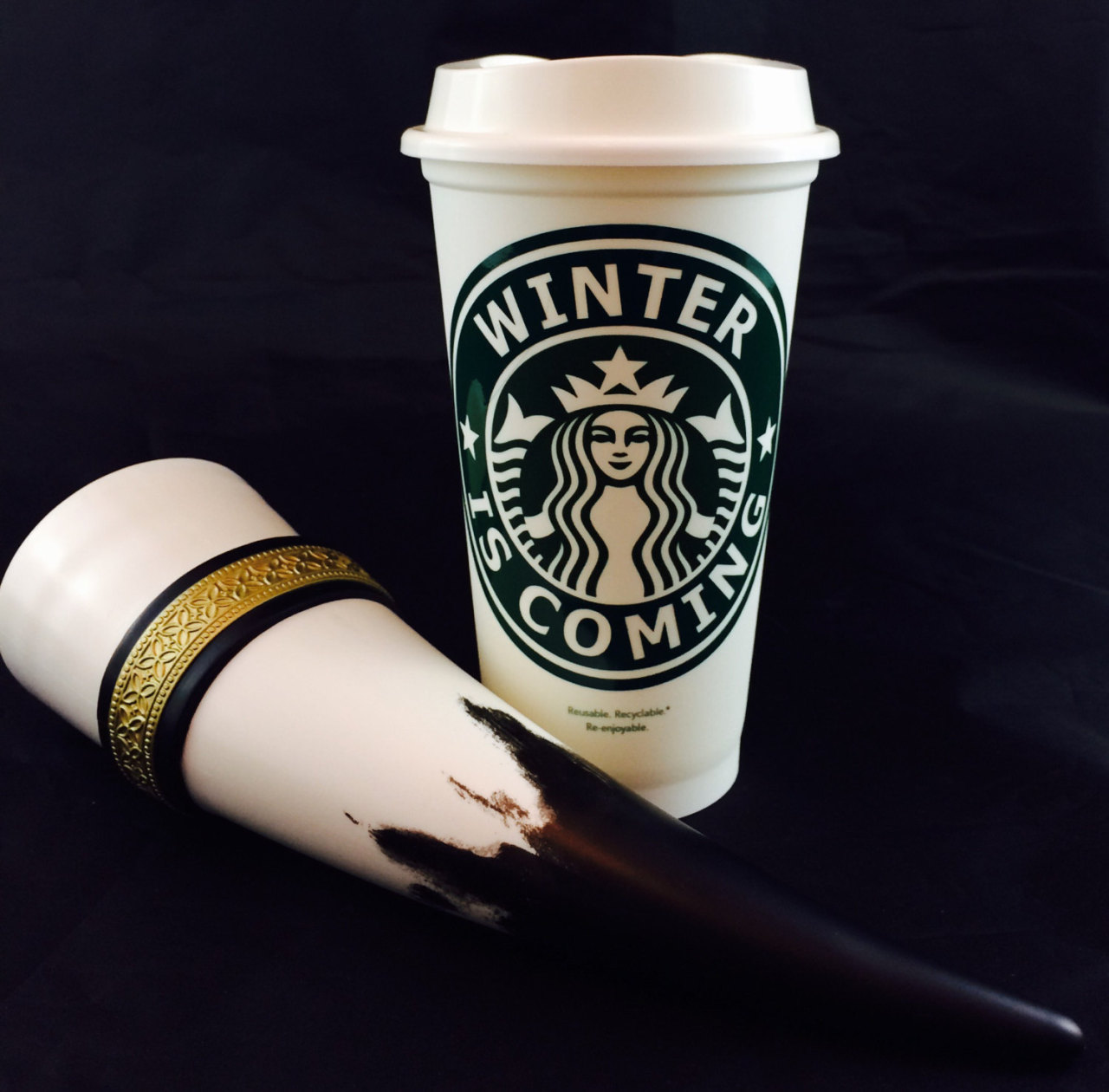 gameofthrones-fanart:  Four Cool Game of Thrones Inspired Starbucks Travel Cup by