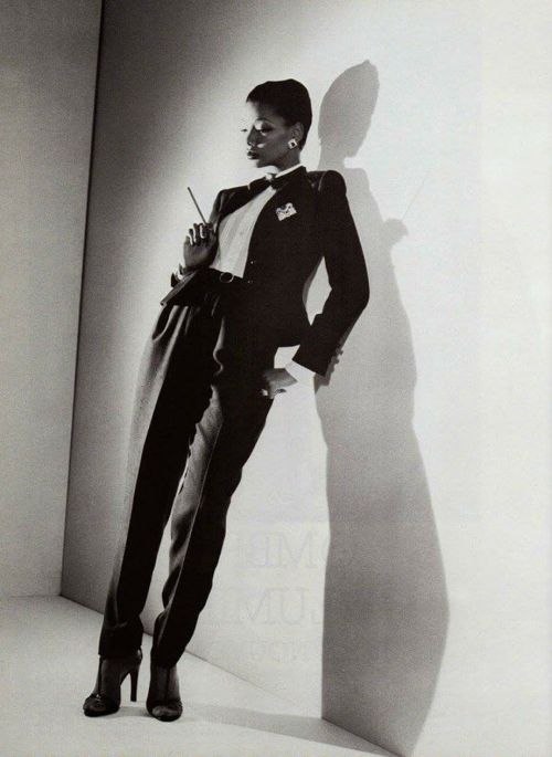  Algerian-born Yves Saint Laurent launched ‘Le Smoking’ Look in 1966, his couture collection feature